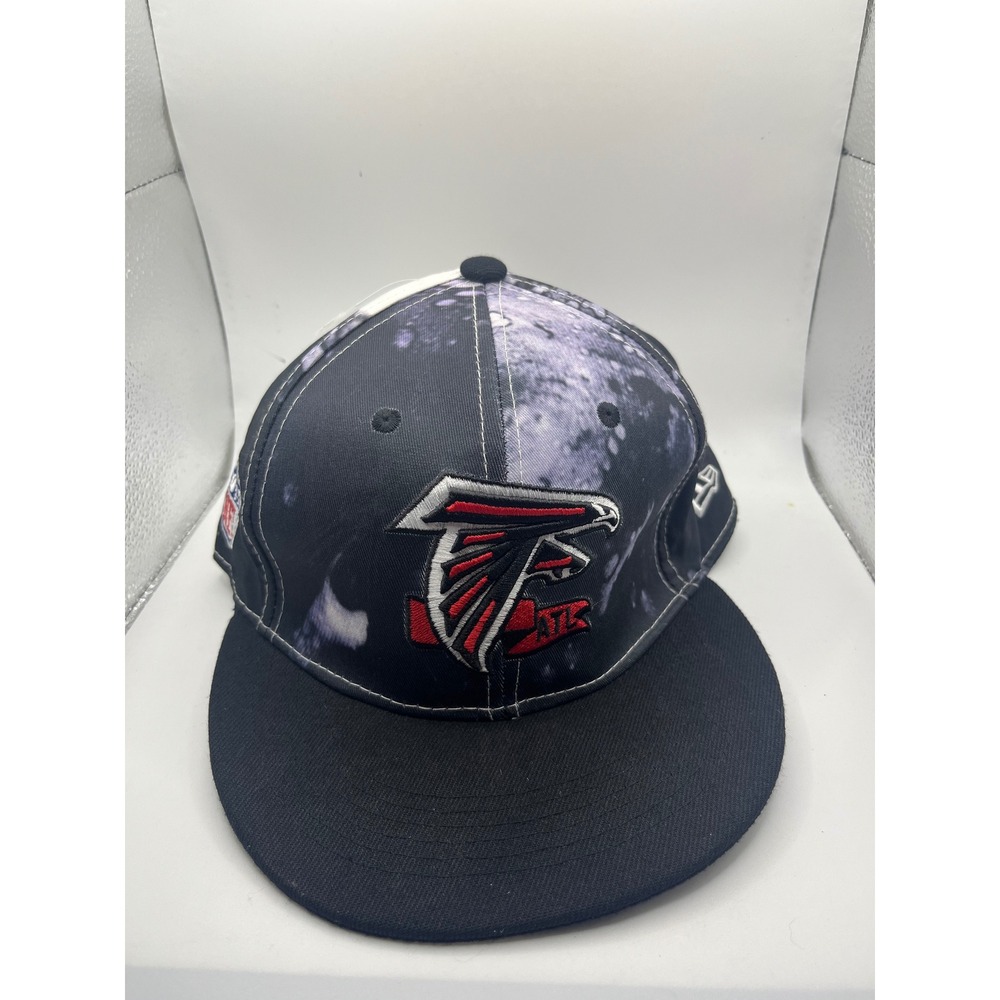 NFL Atlanta Falcons New Era 59FIFTY Fitted Hat Black Gray Graphic Mens‎ Cap